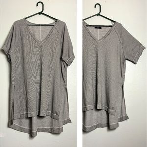 💥LAST CHANCE 3/$35 Jupee Striped Knit Tunic Top Women's XL Grey Black